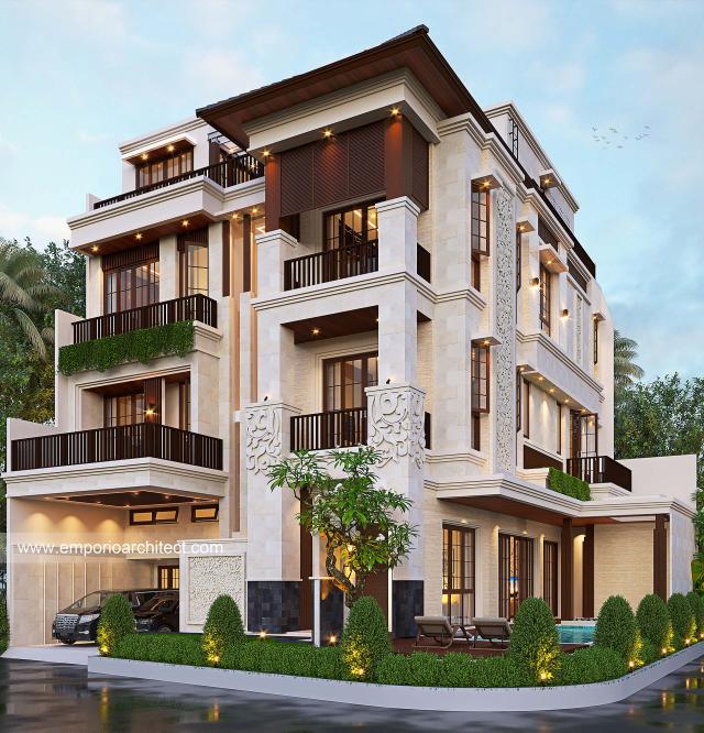 Gambar 2 Desain Rumah Villa Bali 3.5 Lantai Bapak ADM 1360 di  BSD, Tangerang Selatan