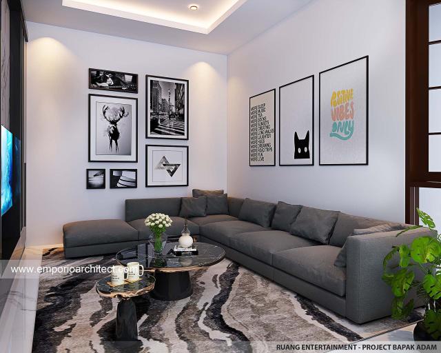 Desain Ruang Entertainment Rumah Villa Bali 3.5 Lantai Bapak ADM di BSD, Tangerang Selatan