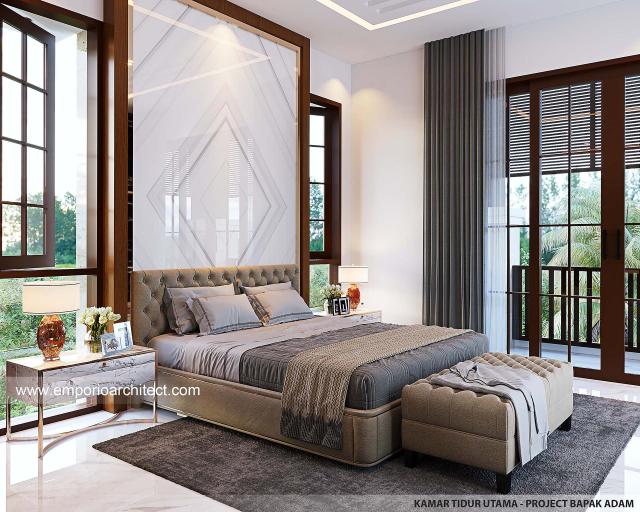 Desain Kamar Tidur Utama Rumah Villa Bali 3.5 Lantai Bapak ADM di BSD, Tangerang Selatan