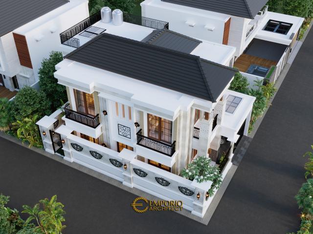 Desain Bird View Rumah Villa Bali Classic 2 Lantai Bapak Toni di Batam