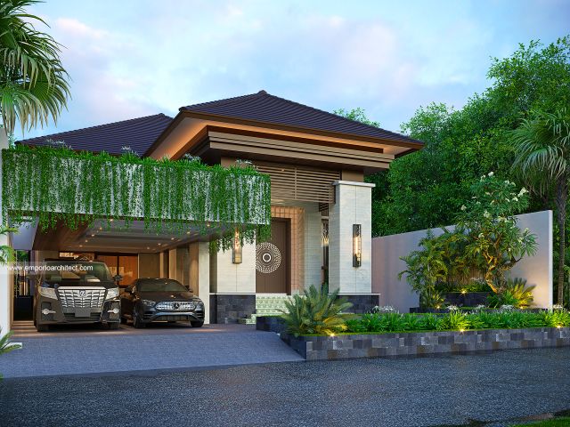 Video Desain Rumah Villa Bali Modern 1 Lantai Bapak DD 2017 di  Yogyakarta