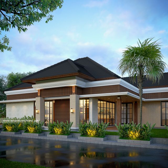 Gambar 2 Desain Rumah Villa Bali Modern 1 Lantai Bapak ADZ 1899 di  Sumatera Utara