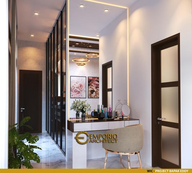 Desain Walk In Closet Rumah Villa Bali Modern 1 Lantai Bapak Eddy di Kediri, Jawa Timur