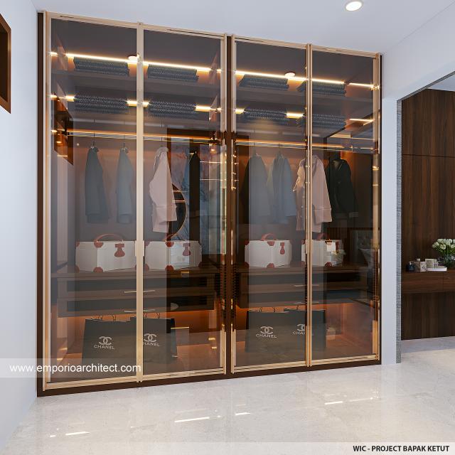 Desain Walk In Closet Rumah Villa Bali Modern 2 Lantai Bapak KTS di Sanur, Bali