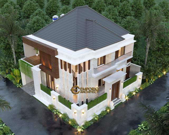 Desain Master Plan Rumah Villa Bali Modern 2 Lantai Ibu Emi II di Medan, Sumatera Utara