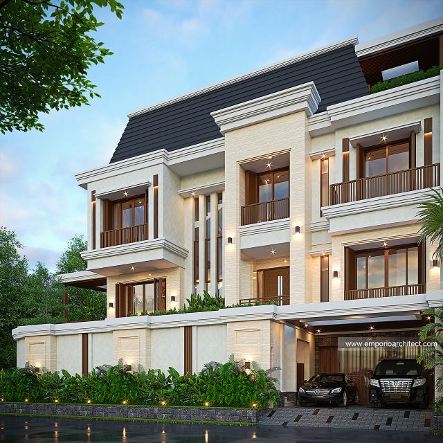 Gambar 1 Desain Rumah Villa Bali Modern 4 Lantai Bapak AFS dan Bapak TMS 1736 di  Jakarta