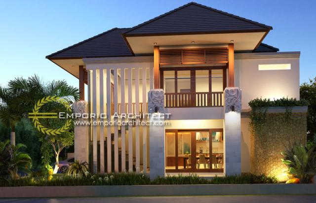 Gambar 3 Desain Rumah Villa Bali 2 Lantai Bapak Wahyu di  Malang