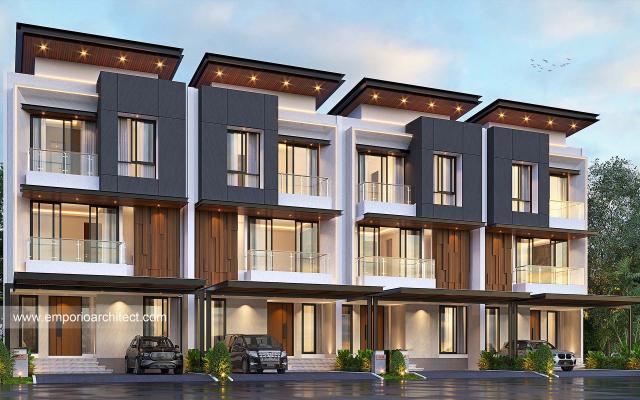 Gambar 2 Desain Townhouse Modern 3 Lantai Bapak HRN 1409 (Tipe 8x20) di  Bintaro, Jakarta Selatan