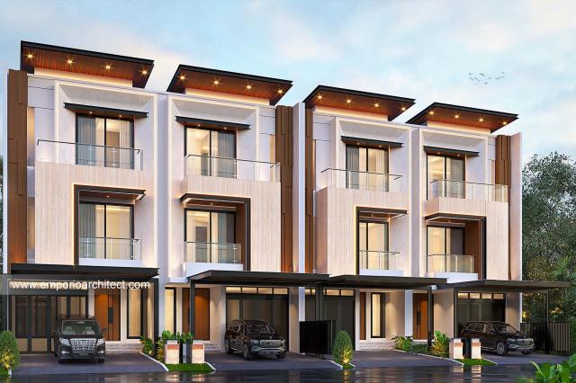 Desain Townhouse Modern 3 Lantai Bapak HRN (Tipe 7x25) di Bintaro, Jakarta Selatan - Tampak Depan Master