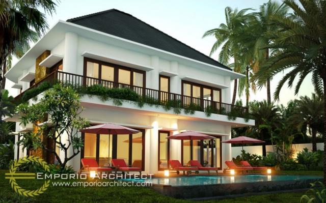 Desain Exterior 1 Villa Style Villa Bali 2 Lantai Bapak Gung Suryo di Gianyar, Bali