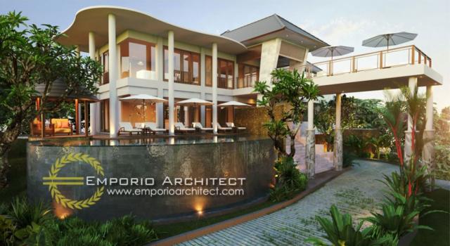 Gambar 1 Desain Villa Style Villa Bali 2 Lantai Ibu Deby di  Denpasar, Bali