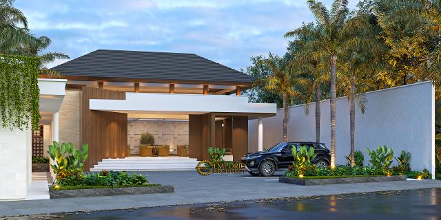 Desain Villa Modern 1 Lantai Bapak Didik di Lampung - Tampak Depan