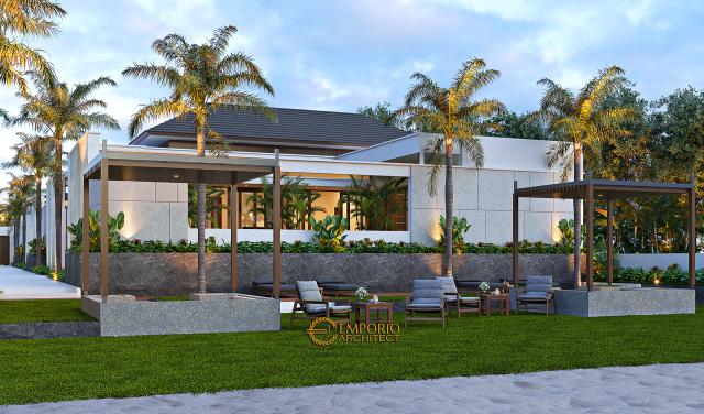 Desain Tampak Belakang Villa Modern 1 Lantai Bapak Didik di Lampung