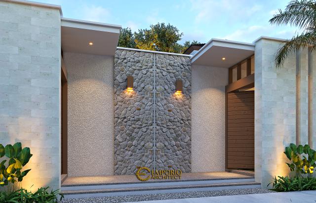 Desain Detail Gate Villa Modern 1 Lantai Bapak Didik di Lampung