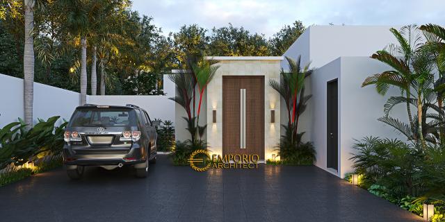 Desain Villa Modern 1 Lantai Ibu Natalia di Bali - Tampak Depan