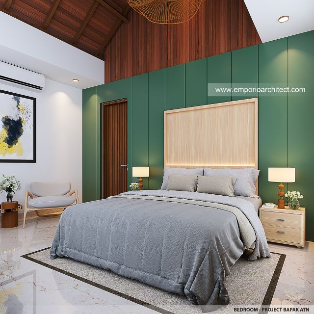 Desain Kamar Tidur Villa Kav. 11, 15, 17 Modern 1 Lantai Bapak ATN di Canggu, Badung, Bali