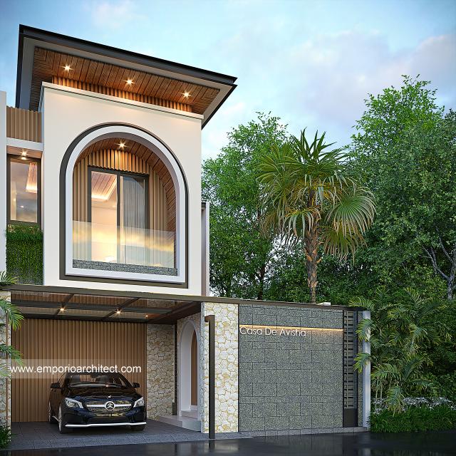 Desain Casa De Avisha Villa Modern 2 Lantai Ibu IRW di Bali - Tampak Depan