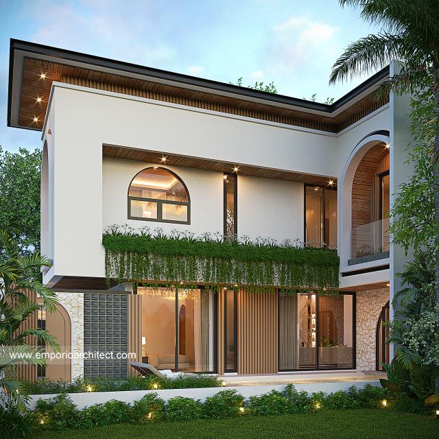 Desain Tampak Belakang Casa De Avisha Villa Modern 2 Lantai Ibu IRW di Bali