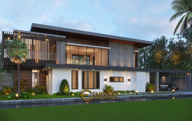 Gambar 2 Desain Villa Modern Industrial 2 Lantai Ibu Ista di  Bogor