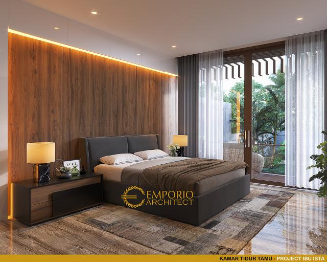 Desain Kamar Tidur Tamu Villa Modern Industrial 2 Lantai Ibu Ista di Bogor