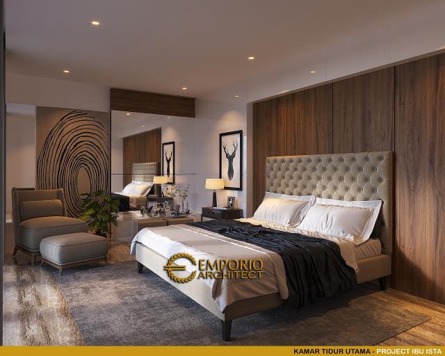 Desain Kamar Tidur Utama Villa Modern Industrial 2 Lantai Ibu Ista di Bogor