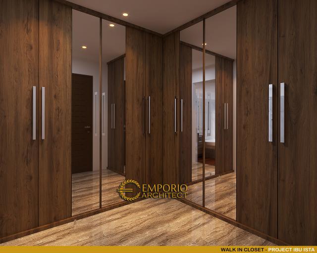 Desain Walk In Closet Villa Modern Industrial 2 Lantai Ibu Ista di Bogor