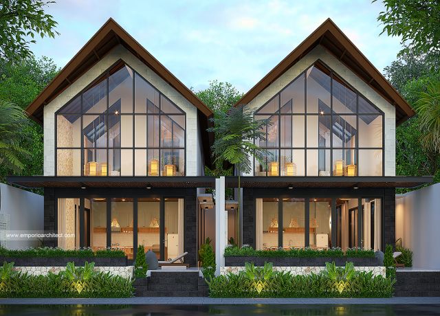 Desain Tampak Depan 4 Serenity Vista Villa Kav. 5 Modern 2 Lantai Bapak ATN di Bali