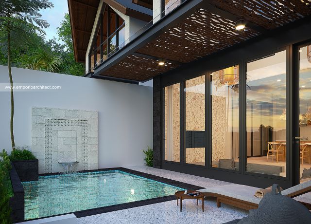 Desain Tampak Detail Depan Serenity Vista Villa Kav. 5 Modern 2 Lantai Bapak ATN di Bali