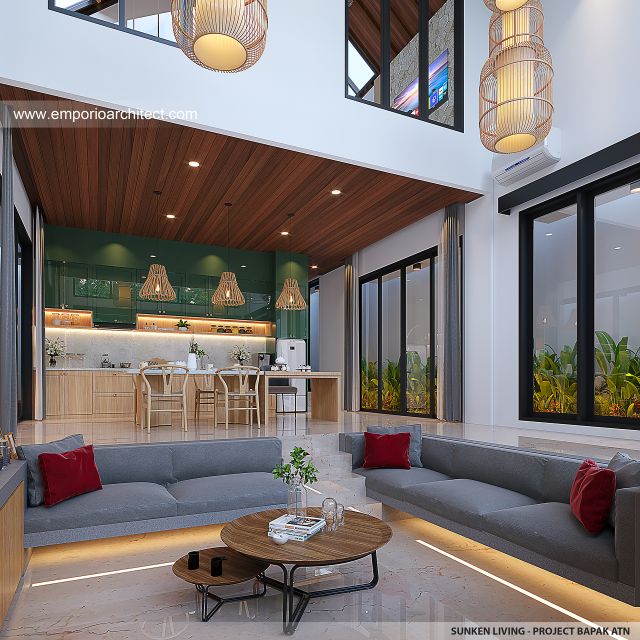 Desain Ruang Keluarga Serenity Vista Villa Kav. 5 Modern 2 Lantai Bapak ATN di Bali