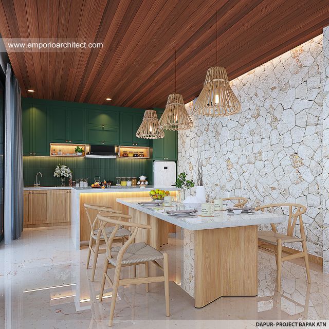 Desain Dapur Villa Kav. 6 Modern 2 Lantai Bapak ATN di Canggu, Badung, Bali