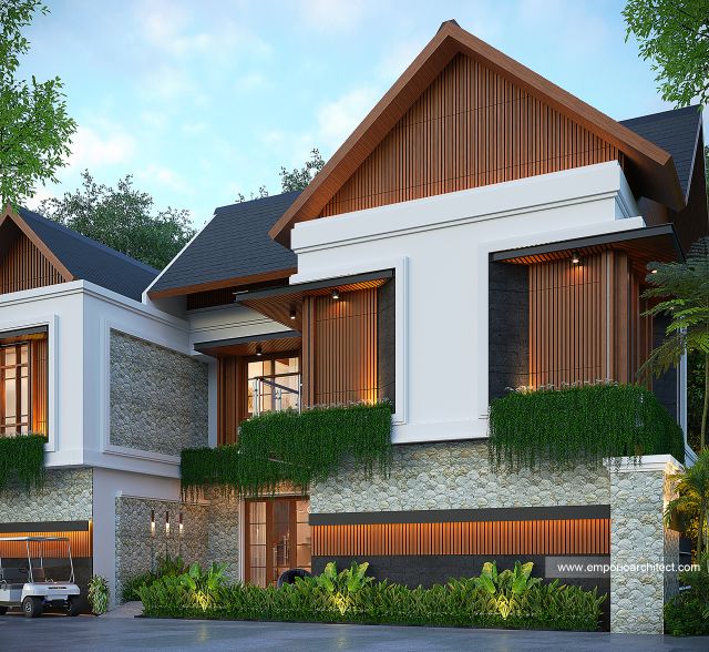 Desain Tampak Depan 2 Swiss Bell Villa (Type 1) Modern 2 Lantai Bapak IVK di Kendari