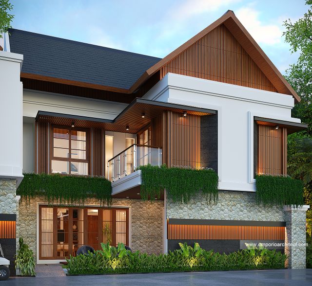 Desain Tampak Depan 3 Swiss Bell Villa (Type 1) Modern 2 Lantai Bapak IVK di Kendari