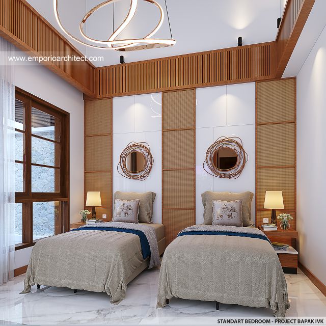 Desain Kamar Tidur Standar Swiss Bell Villa (Type 1) Modern 2 Lantai Bapak IVK di Kendari