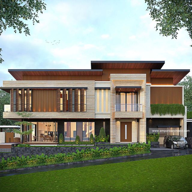 Desain Tampak Depan 3 Villa Depan Modern 2 Lantai Bapak RD di Bali