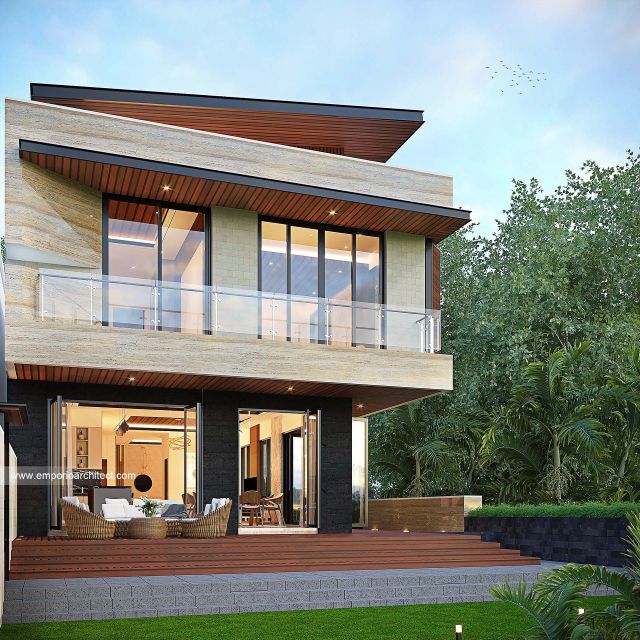 Gambar 3 Desain Villa Depan Modern 2 Lantai Bapak RD 1762 di  Bali