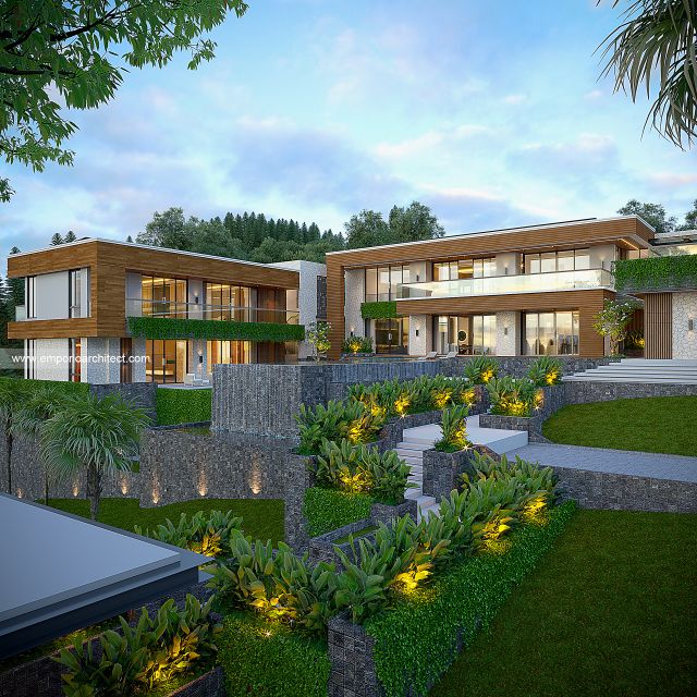 Gambar 1 Desain Villa Modern 2 Lantai Bapak SST 1855 di  Bogor