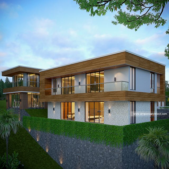 Gambar 2 Desain Villa Modern 2 Lantai Bapak SST 1855 di  Bogor