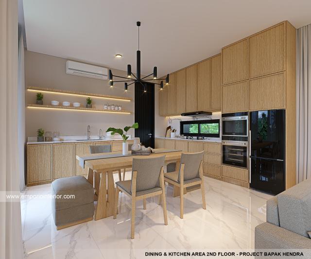 Desain Ruang Makan dan Dapur Lantai 2 Verdant Villa Modern 3 Lantai di Gianyar, Bali