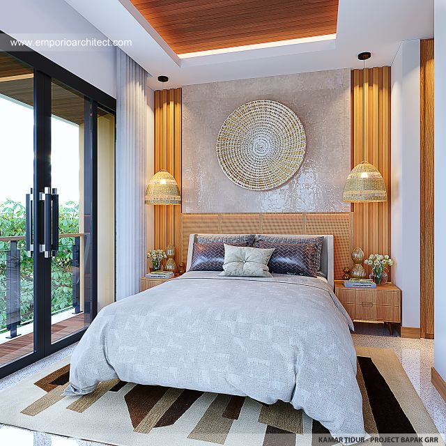 Desain Kamar Tidur Villa Modern 3 Lantai Bapak GRR di Ungasan, Badung, Bali