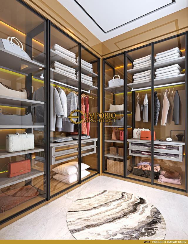 Desain Walk In Closet Villa Modern 3 Lantai Bapak Rudy di Jakarta