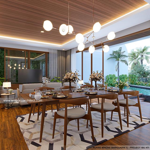 Desain Ruang Makan B1 Villa Modern 3 Lantai Ibu Ati di Badung, Bali