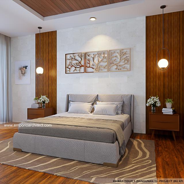 Desain Kamar Tidur 1 B1 Villa Modern 3 Lantai Ibu Ati di Badung, Bali