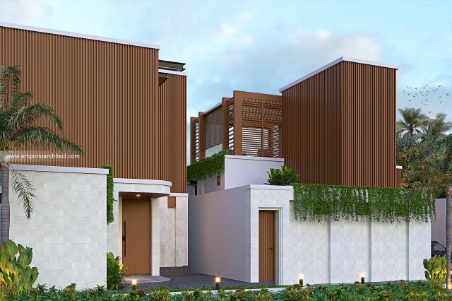 Desain Villa Modern 3 Lantai Ibu Ati di Badung, Bali - Tampak Depan