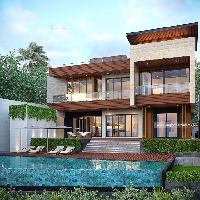 Gambar 2 Desain Villa Belakang Modern 4 Lantai Bapak RD 1763 di  Bali