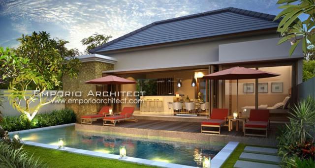 Desain Exterior 2 Villa Style Villa Bali 1 Lantai Bapak Nyoman Setiawan di Bali