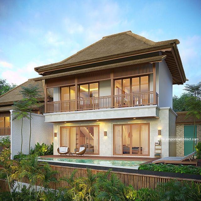 Desain Tampak Belakang Villa A Style Villa Bali Tropis 2 Lantai Bapak CHD di Uluwatu, Bali