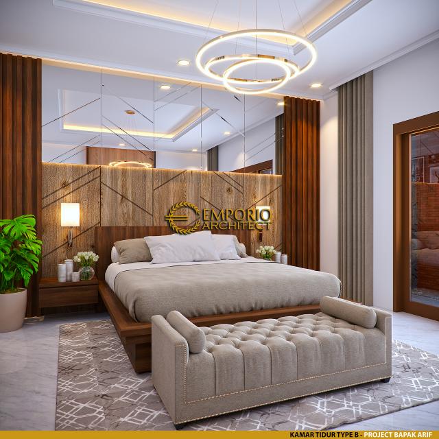 Desain Kamar Tidur Type B Villa Style Villa Bali 2 Lantai Bapak Arif di Yogyakarta