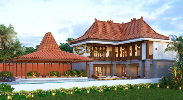 Desain Villa Style Villa Bali 2 Lantai Bapak Arif di Yogyakarta - Tampak Samping