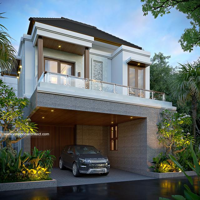 Desain Tampak Depan 2 Villa Style Villa Bali 2 Lantai Ibu VRC di Bali