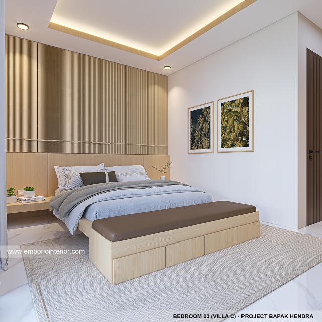 Desain Kamar Tidur 3 Villa Style Villa Bali Modern 3 Lantai Bapak HDR 1477 Type C di Gianyar, Bali